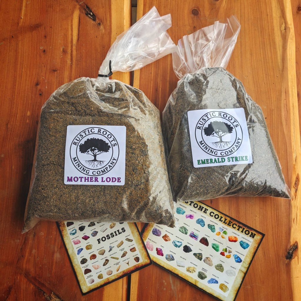 gem mining bags at Rustic Roots Warehouse